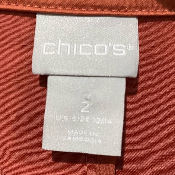 CHICO’S Satin Utility Explorer Jacket Long Sleeve Desert Red NEW Size 2 US 12/14 - Picture 12 of 16